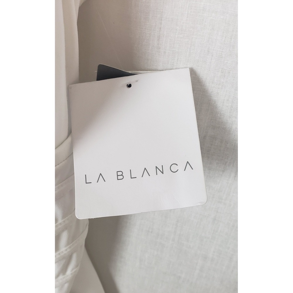 La Blanca Island Goddess White V-Neck Crisscross One Piece Swimsuit 20W Resort - Picture 8 of 11